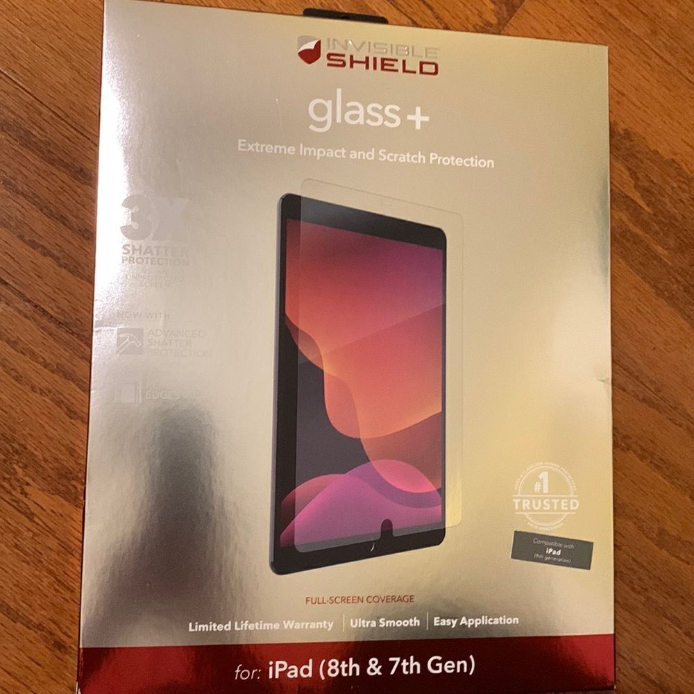 Zagg Invisible shield for iPad 7th & 8th generation/compatible with 9th